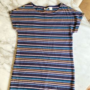 Striped cotton shift dress